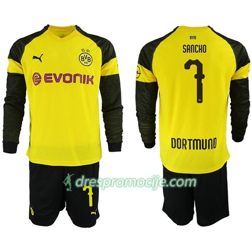 Borussia Dortmund Dres Sancho 7 Dječji Domaći 2018/19 Dugim Rukavima Borussia Dortmund Dres Sancho 7 Dječji Domaći 2018/19 Dugim Rukavima